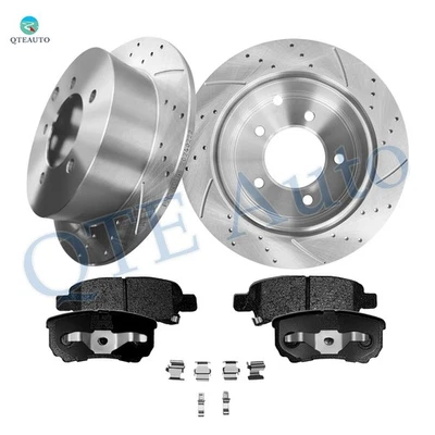 6 Rear 262 Drilled Brake Rotors-Ceramic Brake Pad To 2008-2011 Mitsubishi Lancer - Image 1 of 4