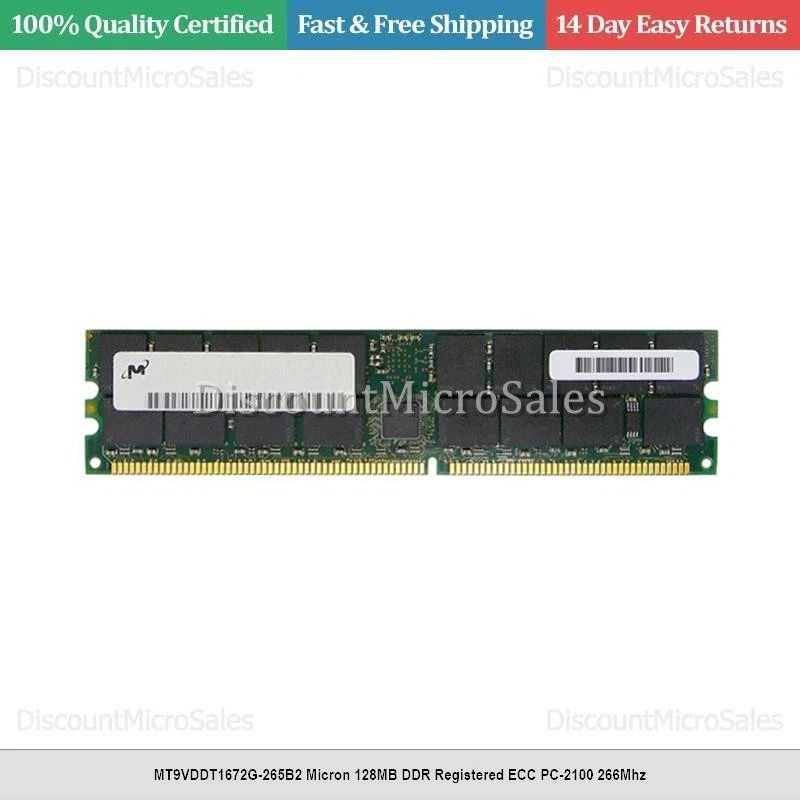 MT9VDDT1672G-265B2 Micron 128MB DDR Registered ECC PC-2100 266Mhz - Image 1 of 1