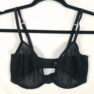 Sujetador Demi sin forro Victorias Secret 32DDD malla de encaje transparente con aros negro - Imagen 1 de 12
