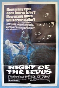 1972 - NIGHT OF THE LEPUS - ONE SHEET POSTER - JANET LEIGHT, STUART WHITMAN - Picture 1 of 12