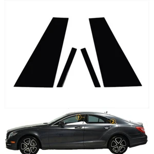 4x postes de pilar negro brillante moldura de puerta aptos para Mercedes-Benz Clase CLS 2012-2016 - Imagen 1 de 15