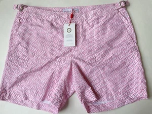 ORLEBAR BROWN Pink Geometric Bulldog Swim Shorts Sz 36 $325 - Picture 1 of 6