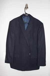 NAVY-BLUE JOSEPH ABBOUD 100% WOOL METAL BUTTON BLAZER JACKET sz 48R sport coat - Picture 1 of 8