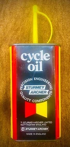 Sturmey Archer Oil 250ml Vintage England NEW Un Snipped Spout Metal Can - Picture 1 of 7