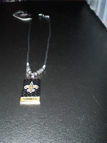 New Orlean Saints  NFL Licensed  Diamond Plate Rope Necklace, 20-Inch Cover