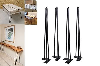 26'' Set of 4 Hairpin Coffee Table Legs 1/2" Solid Steel DIY 3 Rods Table Legs - Image 1 of 4
