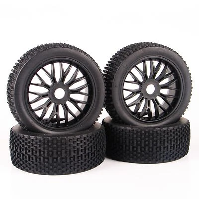 4PCS RC 1:8 Buggy Tires&Wheel Set 17mm Hex For HSP HPI Off-Road Car Toy - Image 1 of 4