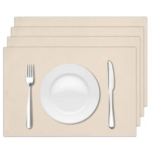 Beige Placemats Set of 4 for Dining Table Heat Resistant Non-Slip Table Mats ... - Picture 1 of 5