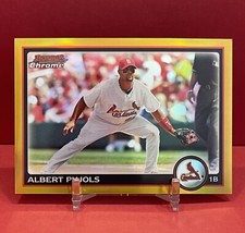 2010 ALBERT PUJOLS *GOLD REFRACTOR /50* BOWMAN CHROME #142 GREAT CENTERING READ