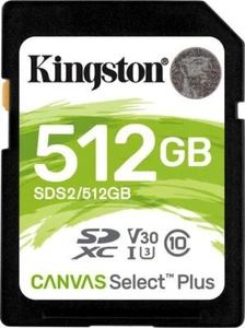 Carte mémoire Kingston Canvas Select Plus R100/W85 SDXC 512 Go, UHS-I U3, classe 10 - Photo 1/2