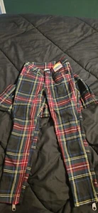 HARAJUKU MINI for Target Girls Size 5 Pants Multicolor Plaid Zipper Ankle - Picture 1 of 5