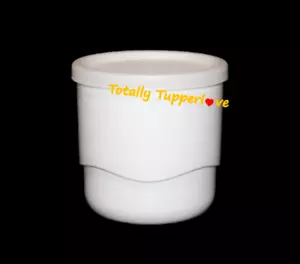 Vaso Tupperware/taza de aperitivo grande 7 oz. Contenedor ondulado con sello blanco vintage - Imagen 1 de 3