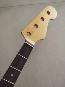 Hágalo usted mismo Cuello de Bajo Jazz 20 Trastes Arce Diapasón Incrustación 34 pulgadas Amarillo Mate - Imagen 1 de 6