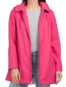 Kate Spade Hooded Trench Rain Coat Pink Long Sleeve Outdoor Women's Size S NWOT - Picture 1 of 15