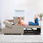 New ListingSofa Bed Chair 4-In-1 Convertible Chair Bed, 3-Seat Linen Fabric Loveseat Sofa w