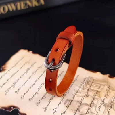 Simple Leather Bracelets Buckle Clasp Wrap Wristband Adjustable for Women Men - Image 1 of 4