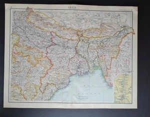 Mapa antiguo (1912) - NE India, Bangladesh y Nepal - John Bartholomew - Imagen 1 de 18