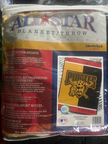 Vintage Pittsburgh Pirates MLB 60'' x 80” XL Biederlack AllStar Collection - NEW Cover