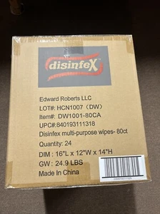 DISINFEX Multi-Purpose Wipes 80 count Canister NEW Lot of 24 -OVER 1900 WIPES - Picture 1 of 3