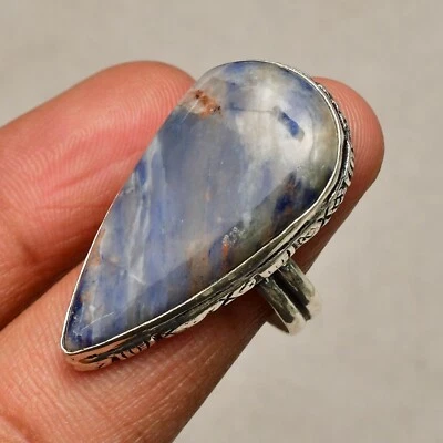 Gioielli in argento sterling 925 fatti a mano con pietra preziosa sodalite mi... - Immagine 1 di 4