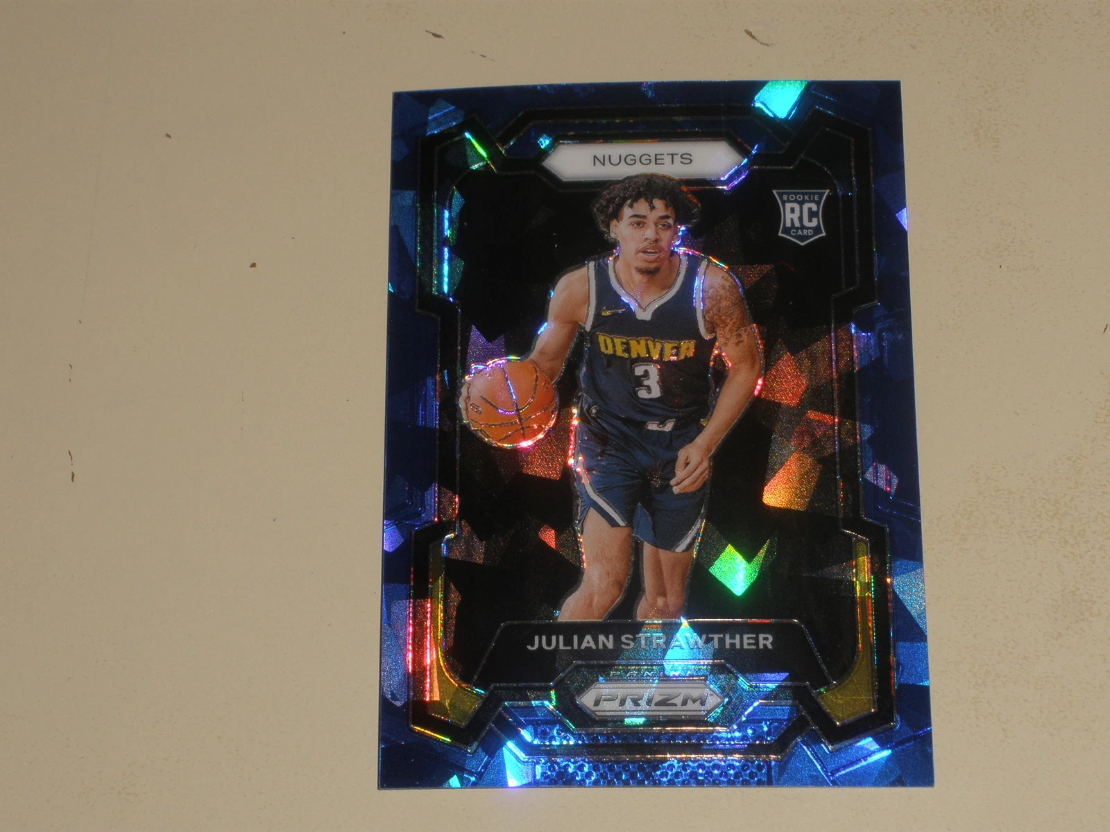 2023-24 Panini Prizm Blue Ice Prizm #133 Julian Strawther 076/125 Rookie RC