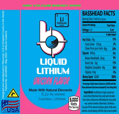 Headway BANG Liquid Lithium 38120HP Cell Battery Wrap Skin - Lifepo4 Car Audio - Image 1 of 4