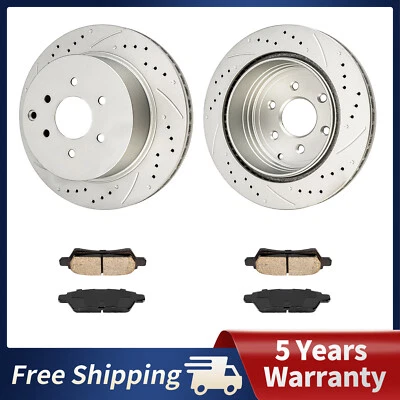 Rear Drilled Brake Rotors + Ceramic Pads For Nissan Pathfinder 2005-2012 - Изображение 1 из 4