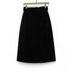 Whistles Skirt UK 8 Midi EU 36 US 4 Black Crushed Velvet Lined Preloved - Picture 1 of 24