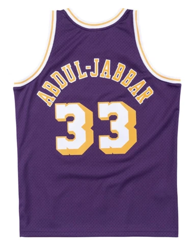 Los Angeles Lakers Kareem Abdul-Jabbar 1983-84 Men's Purple Swingman Jersey Cover