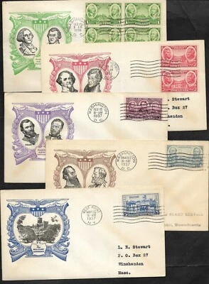 #785-789 Army Heroes- Full set of 5-(1936-37) Linprint  FDCs - Image 1 of 4