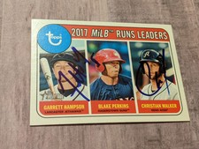 Garrett Hampson Christian Walker Signed 2018 Topps Heritage Minor Card #193 COA