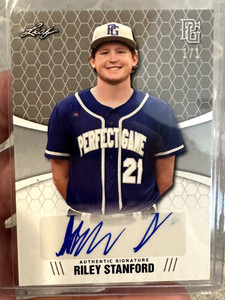 2021 Riley Stanford Leaf Perfect Game All-American Rookie Auto 1/1