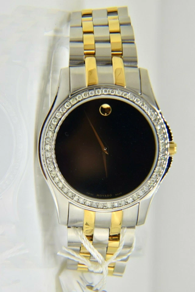 Movado 0605746 Men's Museum Junior Sport Black Dial Silver Bracelet Watch 40mm