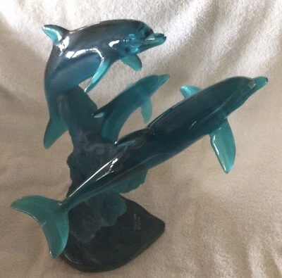 Escultura acrílica WYLAND “Three In The Aqua Sea” L. E. #191/300 Foto 1 de 4