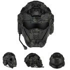 Tactical Airsoft Helmet w/Paintball Full Face Mask w/Headset Goggles Anti-Fog F