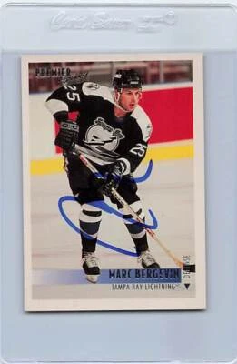 1994/95 Premier #507 Marc Bergevin Lightning Signed Auto *G6692 - Image 1 of 2