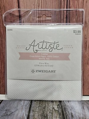 ARTISTE AIDA 11 X 18 INCHES 100% COTTON WHITE 11 COUNT ZWEIGART - Image 1 of 3