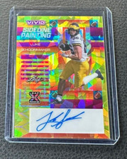 2023 Leaf Vivid Luke Schoonmaker RC Sideline Painting Yellow Crystals Auto 4/10