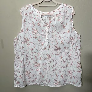 Camicia canottiera donna Liz Claiborne floreale senza maniche taglia XXL nuova con etichetta - Foto 1 di 4
