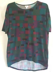 LulaRoe Womans Short Sleeve Long Pullover Shirt Multicolor Block Sz M - Picture 1 of 6