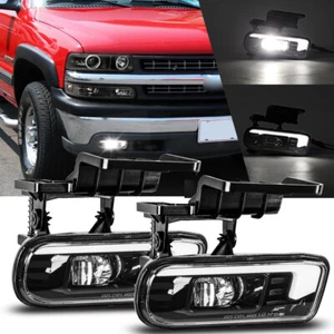 DOT Pair LED Fog Lights Bumper For Chevrolet Silverado 1500/2500 1999-2002 Tahoe - Picture 1 of 12