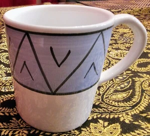 Caleca 16 Unzen italienische handgefertigte Keramik Kaffeetasse, Bongiorno Muster Künstler signiert - Bild 1 von 8