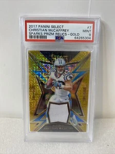 PSA 9 2017 Select Sparks Prizm Gold Christian McCaffrey Rookie Patch  /10 Pop 1 - Picture 1 of 2