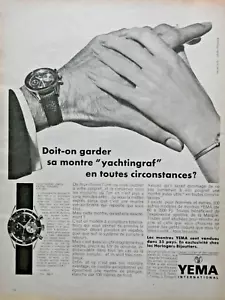 PUBLICITÉ DE PRESSE 1969 YEMA MONTRE YACHTINGRAF EN TOUTES CIRCONSTANCES. - Bild 1 von 1