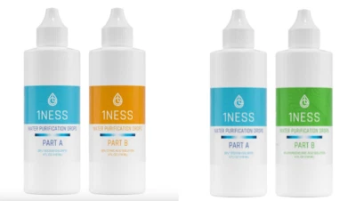 2 pezzi 1ness gocce trattamento acqua - bottiglie di plastica senza BPA 4 oz kit citrico e HCL - Immagine 1 di 4