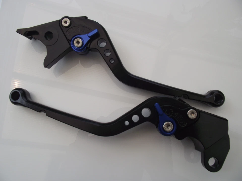 Yamaha YZF R1 (1999-2001), CNC levers set long black blue adjusters F21/Y688 - Imagem 1 de 1
