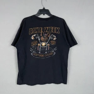 Daytona Beach Bike Week Camicia Uomo XL Nera 2010 Motociclista Maiale Moto - Foto 1 di 12