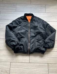Vintage MA-1 SCHOTT Man Intermediate Black Bomber Jacket - Picture 1 of 15