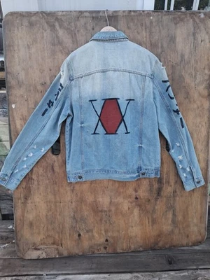 Denim Jacket Blue Red M MEDIUM MENS - Image 1 of 4