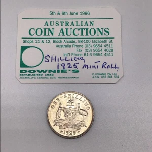 Australia 1925 Shilling 8 PEARLS FULL DIAMOND UNCIRCULATED FROM MINT ROLL - Bild 1 von 6